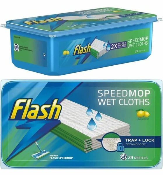 Flash Speedmop Refill Replacement Wet Pads Lemon 12 Pack Speed Mop