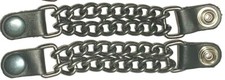 2 GUN METAL POWDER COATED DOUBLE CHAIN MOTORCYCLE VEST EXTENDERS MADE IN USA
