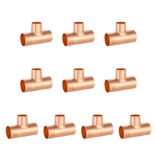 10 PCS EFIELD 1"X 1" X3/4" C X C X C Tee Copper Solder Fittings, Lead Free