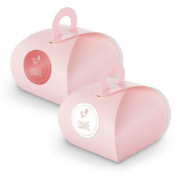 Itenga Set Taube Danke M41 24X Geschenkbox Karton Mit Griff Rosa Und Sticker-image