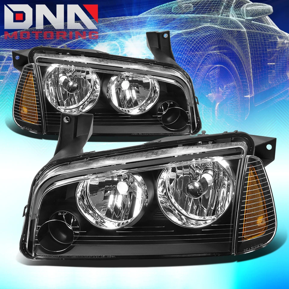 PARA 2006-2010 CARREGADOR DODGE LX FARÓIS DE SETA COM KIT LED + VENTILADOR LEGAL PRETO - Imagem 2 de 4