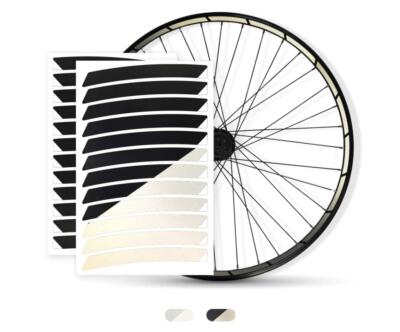 Reflektierende Aufkleber für Fahrrad Felgen | schwarz oder weiß | 26 - 29 Zoll