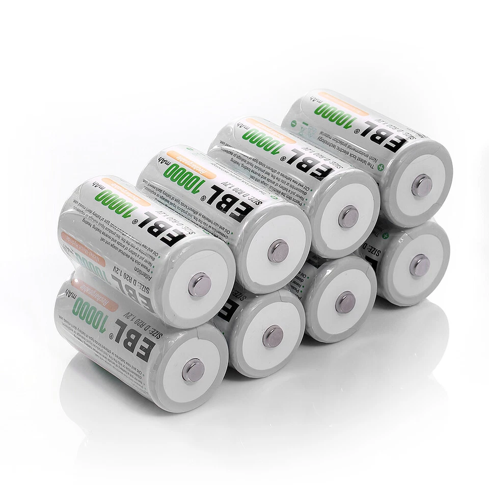 Lot D C Cell Size Rechargeable Batteries High Capacity NiMH /  Optional  Charger - Image 3 of 4