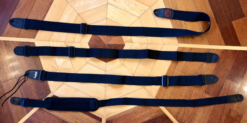 4 BLACK ADJUSTABLE ELECTRIC GUITAR STRAPS for BASS, UKE  or ACOUSTIC GUITAR'S