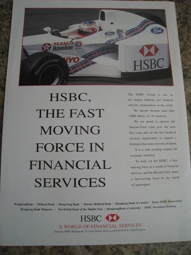FORD BARRICHELLO HSBC BANKING FINANCIAL GROUP 1997 ADVERT A4 FILE 26