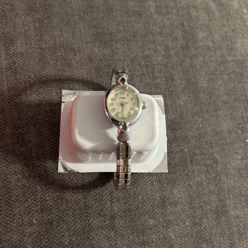 Vintage Timex L7 Metal Bezel Stainless Steel CR 1216 Cell Ladies Watch Untested