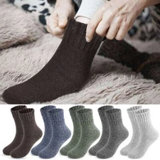 1/5 Pairs Heavy Duty Mens Merino Wool Socks Thick Cashmere Warm Thermal Winter