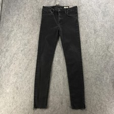 AllSaints Jeans Womens Sz 29 Mast Low Rise Skinny Fit Slim Leg Black 28" Cut Off
