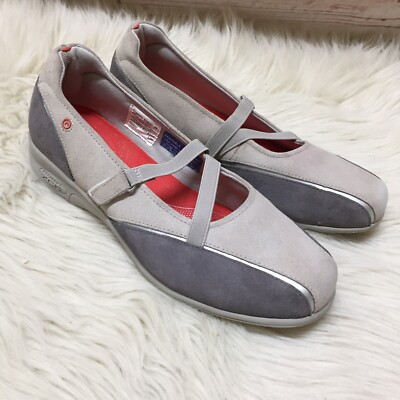 Rockport XCS Beige Suede Mary Jane Flats Loafer Walking Shoe Comfy M 