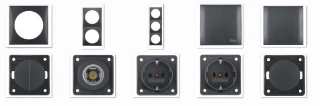 Berker Schalterprogramm Integro Flow Mini Möbeleinbau Caravan anthrazit matt