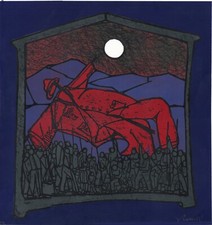 CASORATI FRANCESCO "I TEATRINI "LA MORTE DEL GENERALE tavola V - 1971 - LITO