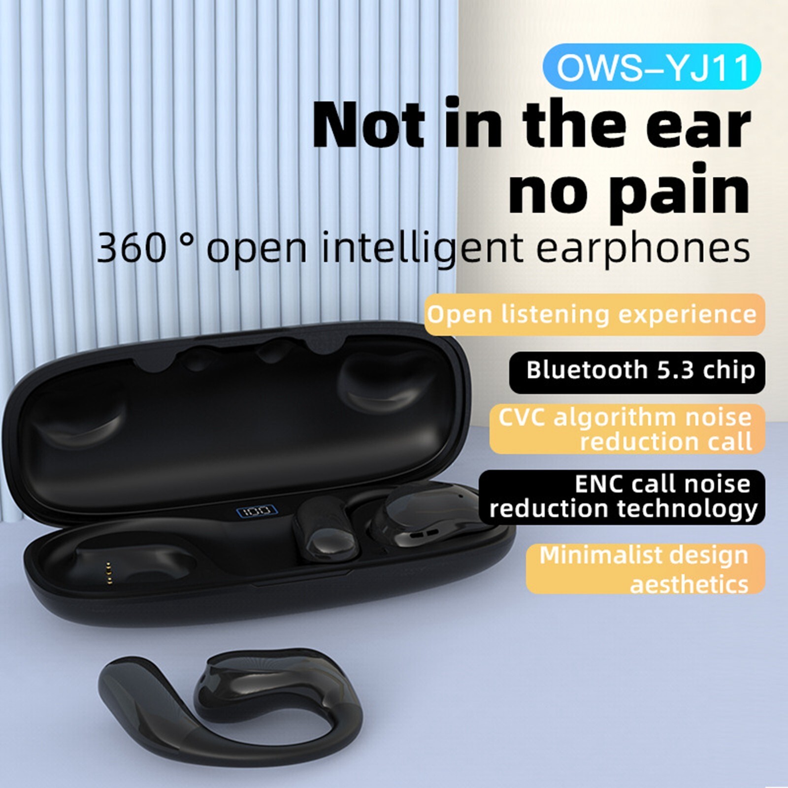 Over-Ear Headphones Earbuds Bluetooth 5.3 360° Open Intelligent Earphones-image