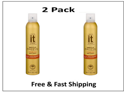 Freeze It Mega Freeze Humidity Resistant Extreme Hold Hair Spray 10 oz (2 Pack)