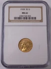 1928 $2 1/2 Indian Quarter Eagle Gold coin NGC MS 61