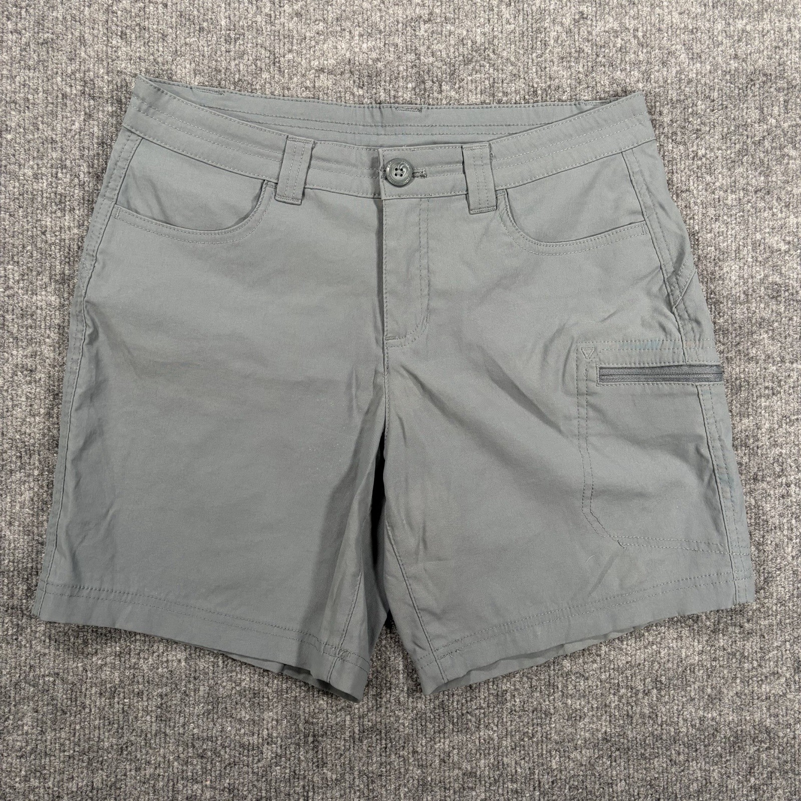 Eddie Bauer Rainier Active Shorts Women 6 Blue Grey Hiking Outdoors Gorpcore