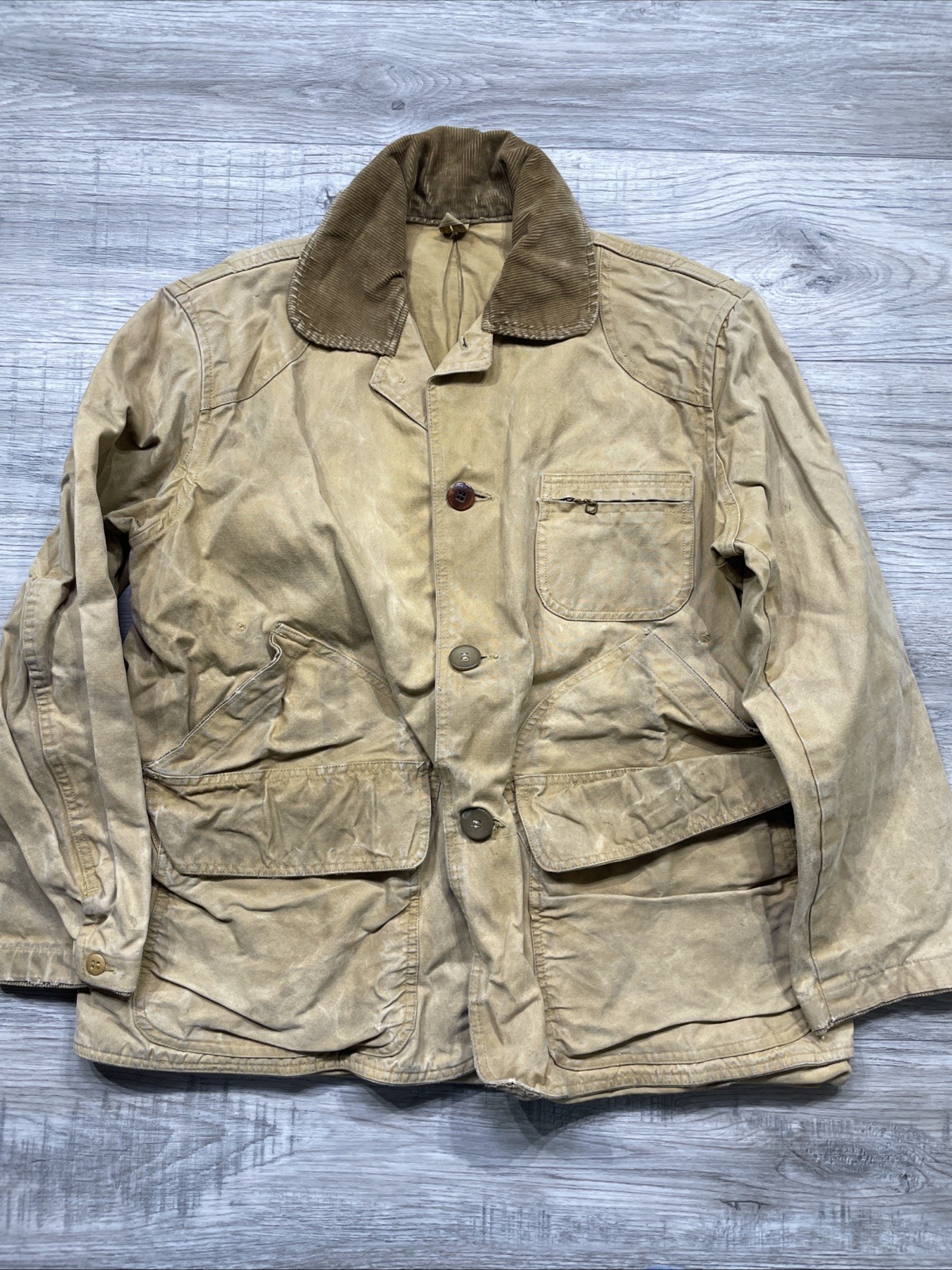 True Vintage 1940s/50s Tan Hunting Jacket American Outfitters Duck Talon Zipper