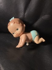 1977 Tomy Vintage Wind Up Crawling Baby Made In Taiwan WORKS