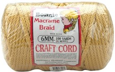 Pepperell Bonnie Macrame Craft Cord 6mmX100yd-Gold