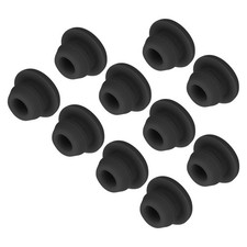 10pcs Silicone Snap in Locking Hole Plugs,6.5mm Narrow Groove 2mm Black