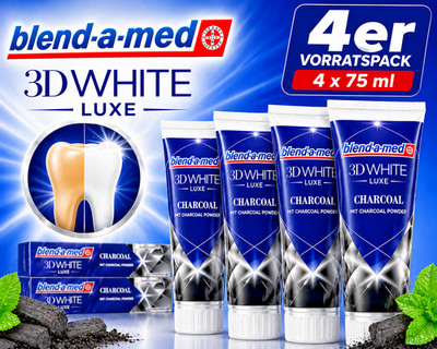 Blend-a-med Zahncreme 3D White Luxe Mit Aktivkohle, je 75 ml Zahnpasta Zahnpfleg