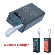 DIY Li-ion Battery Pack Kits Box Holder for 12x 18650 Mobile Power Solderless PD