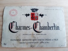 étiquette vin Charmes Chambertin Domaine Armand Rousseau original wine label