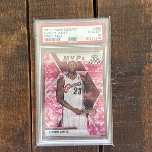 2019 Mosaic LeBron James #298 Pink Camo Prizm MVP PSA 10
