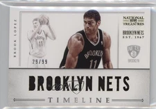 2012-13 Panini National Treasures Timeline Custom Team Nicknames /99 Brook Lopez