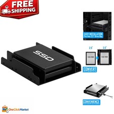 Lightweight Black Plastic SSD Mounting Kit - Converts 2.5  Drive to 3.5  Bay