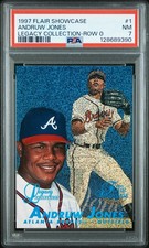 1998 Flair Showcase Legacy Collection ANDRUW JONES #/100 Row 1 PSA 7 NM BRAVES