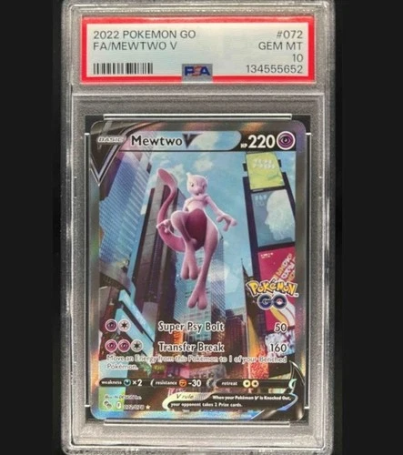 2022 Pokemon SWSH Pokemon GO Mewtwo V #072/078 PSA 10