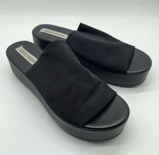 Steve Madden Slinky30 Black Platform Slide Sandals Women  s Size 9