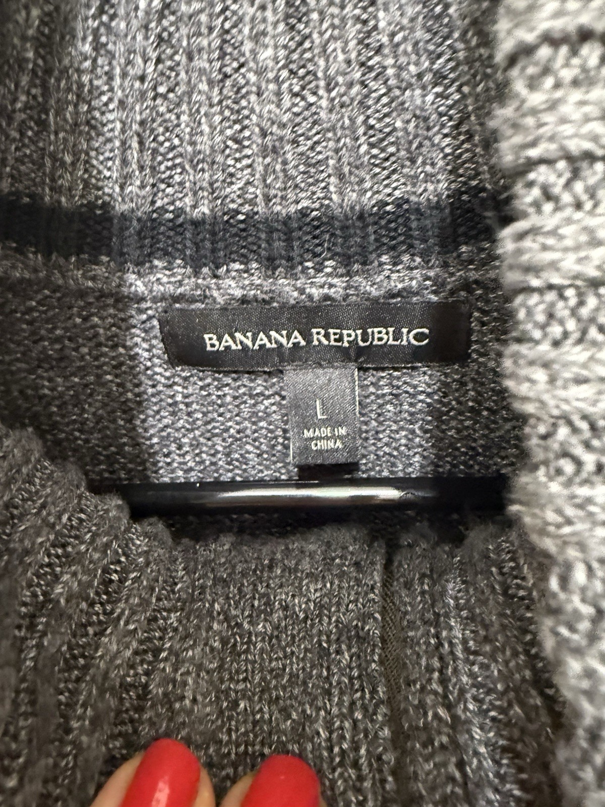 Men's Grey Cardigan Sweater Size Large Banana Republic image 2