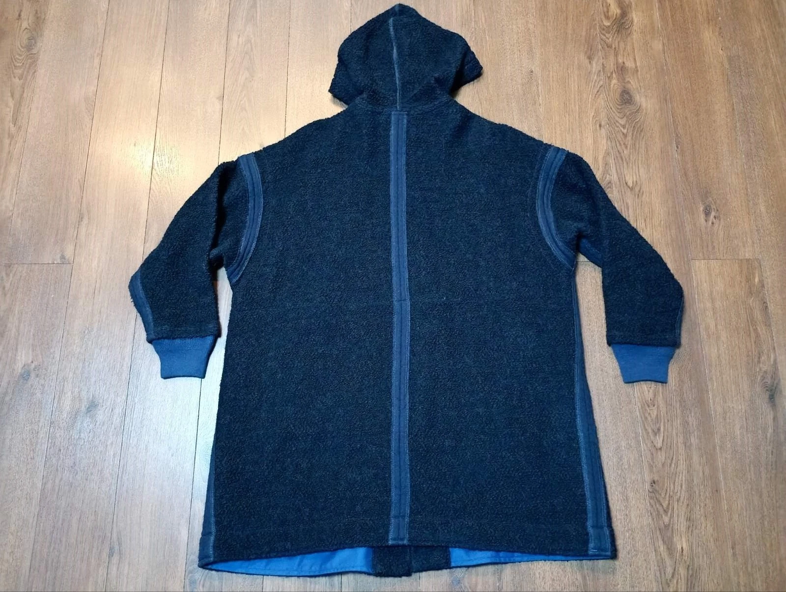 45R by 45RPM BOA FLEECE HOODED COTTON & WOOL NAVY BLUE COAT #7112065 - SIZE 1 image 2