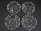 Lot of 4 VTG Anchor Hocking Waterford 4.75” Berry Fruit Bowls Clear Waffle Glass