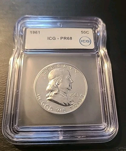 1961 PR68 Franklin Half Dollar 50c 90% Silver Uncirculated
