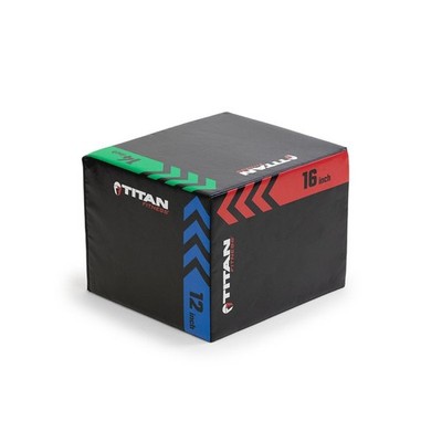 Titan Fitness Heavy Foam Plyometric Box - Pro-Duty HIIT Exercise Foam Plyo St...