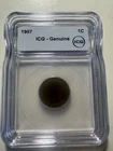 1907 Indian Head Small Cent ICG Genuine Bronze Coin KM#90 Philadelphia BN