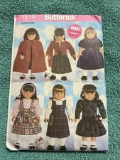 Vintage 1997 Butterick 5110 18" Girl Doll Pattern Uncut Cape Jacket Dresses