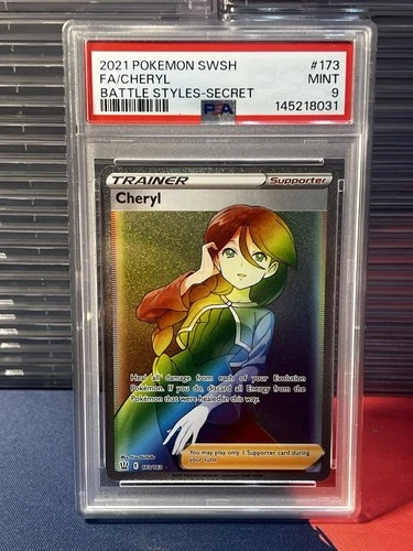 POKEMON 2021 Battle Styles Full Art Trainer CHERYL #173 PSA 9 Mint RARE