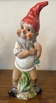 Vintage Heissner Gartenzwerg No 912 Garden Gnome Plastic Statue 13.5  Tall