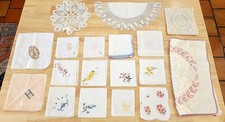 Lot of 18 Vintage Antique Handkerchiefs Pillowcase Potpourri Sachet Doilies NICE
