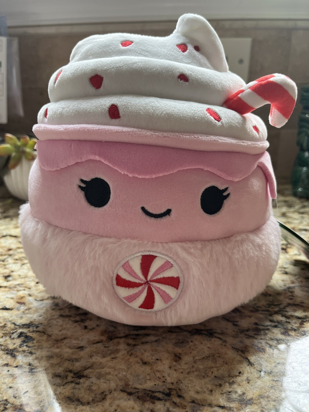 Squishmallows 8” ETHEL Pink Peppermint Hot Chocolate Cocoa Candy Cane Christmas