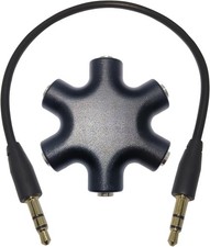 5-Jack Audio Headphone Splitter 5 Way for 3.5mm Devices Multi Earphone Splitter