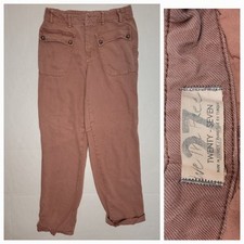 Free People Cargo Straight Balloon Pants Sz 27 High Rise Adjustable Leg Drapey