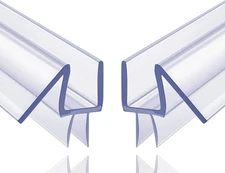 2-Pack Butecare Frameless Shower Door Bottom sweep -3/8'', Clear 