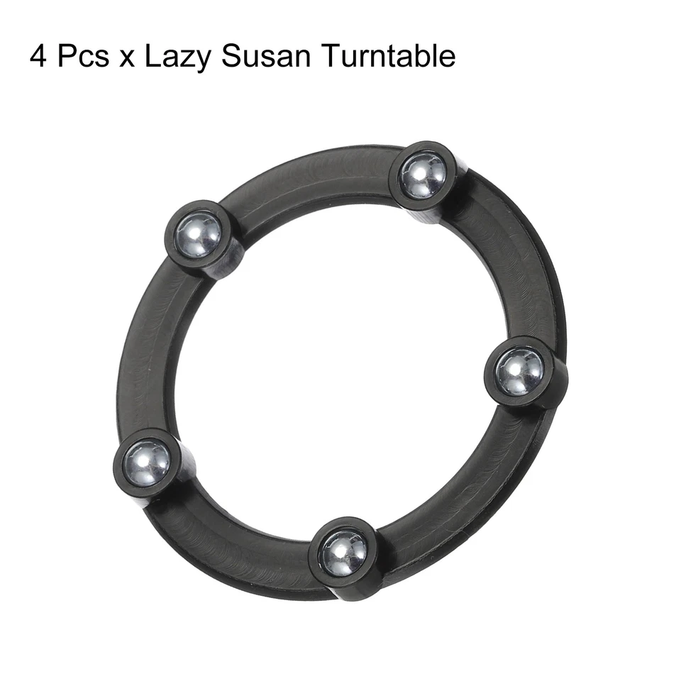 Supporto Girevole 2" con Sfera in Acciaio Lazy Susan 0,06x1,57" Nero 4pz - Immagine 3 di 4