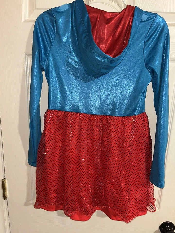 DC Comics Superman Kids Supergirl Halloween Costume Hooded Dress 14-16 Cosplay - Image 2 of 4