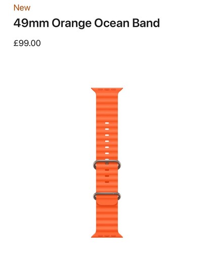 Véritable Apple Watch Ultra Bracelet BRACELET ORANGE OCÉAN 49mm 46mm 45mm 44mm - Photo 10 sur 13