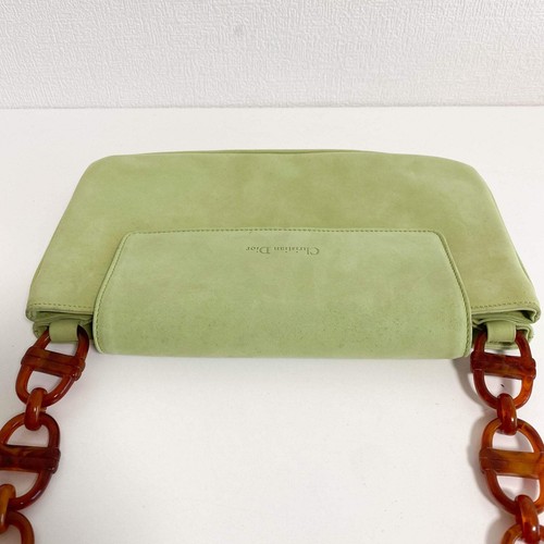 Bolso de hombro con cadena de gamuza verde DIOR Archive - Imagen 5 de 17